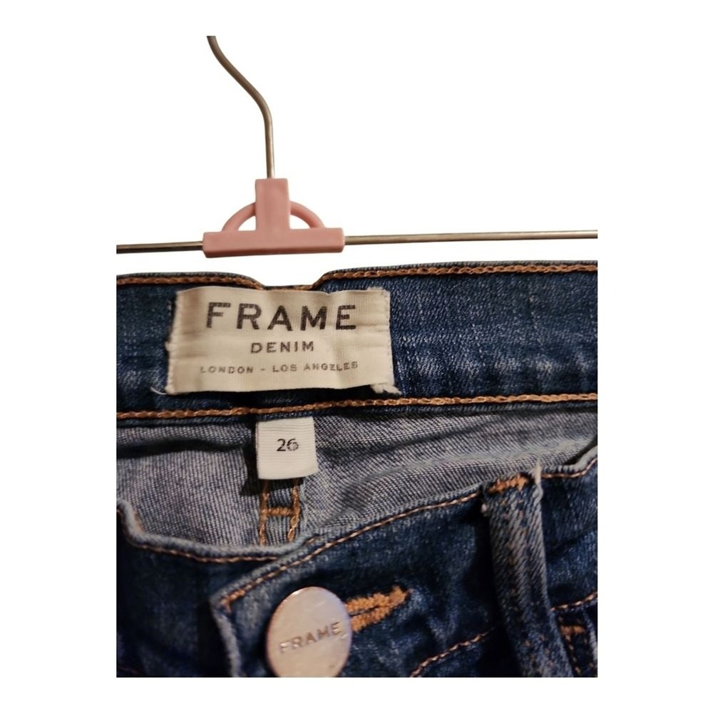 Frame Skinny Jeans Women 26 Blue Dark Wash Designer Classic - Picture 3 of 10
